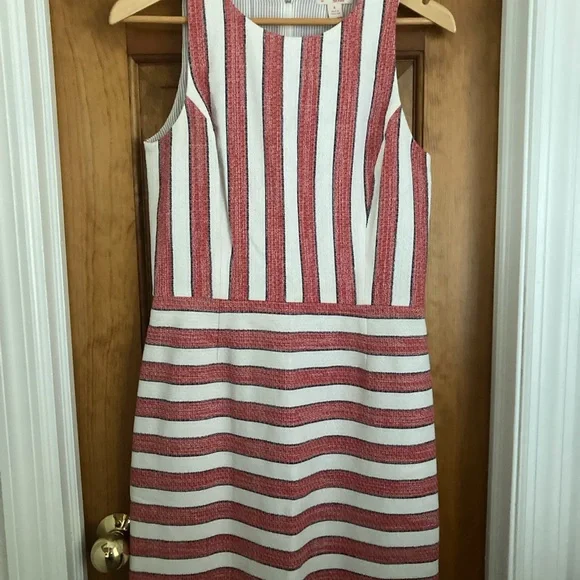 Brooks Brothers Red and White Striped Mini Dress - Picture 1 of 3